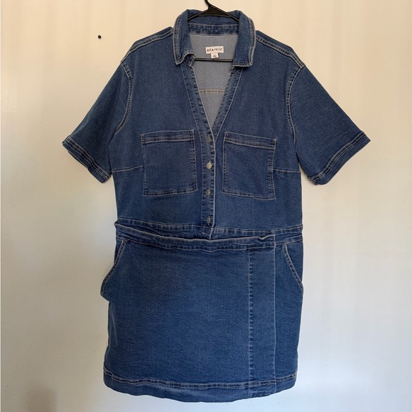 Ava & Viv Plus Size Jean Romper XXL - Picture 3 of 7